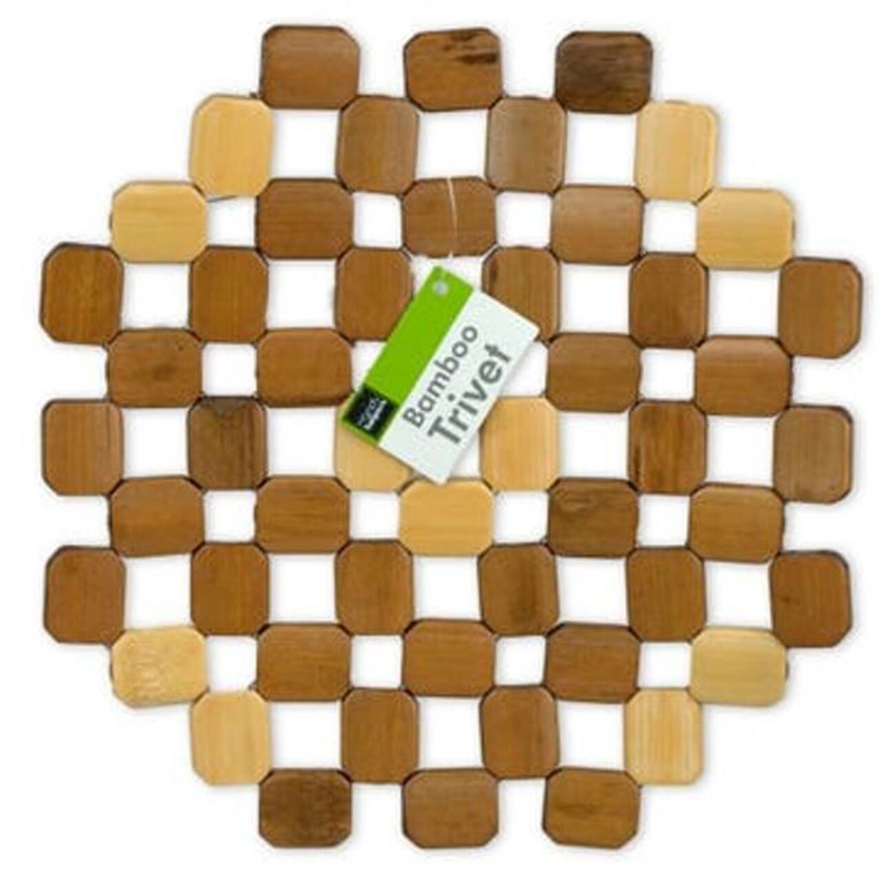 Handy Housewares 8" Natural Bamboo Wood Trivet Hot Pad Table Protector